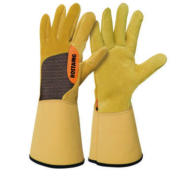 Gants rosiers : cuir velours, skinsoft, T.8