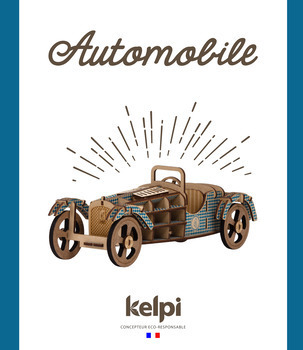 Maquette voiture motif bleu