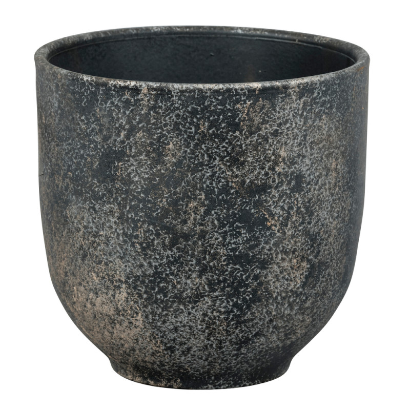Pot en grès Umea anthracite finition mate Ø17cm -