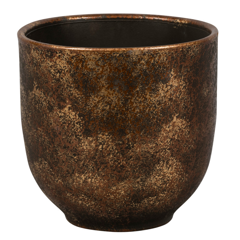 Pot en grès Umea bronze finition mate Ø20cm - H18