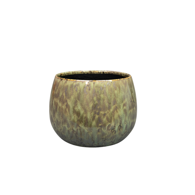 Cache-pot Odile vert - D. 19xH. 14cm