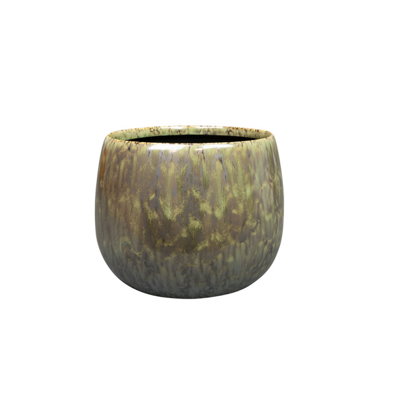 Cache-pot Odile vert - D. 21xH. 17cm