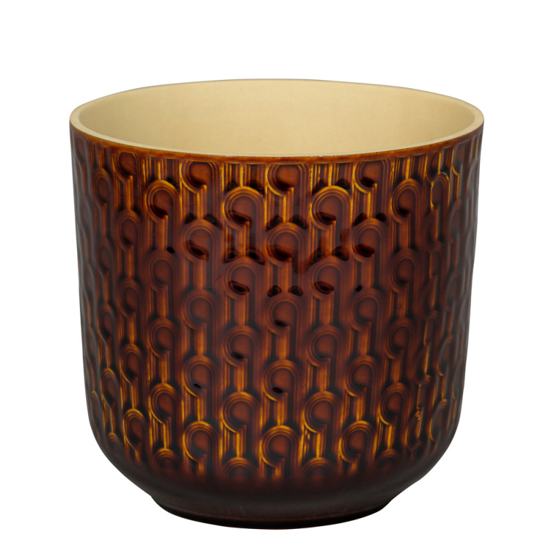 Cache-pot Yuma marron - D. 16. 5xH. 16cm