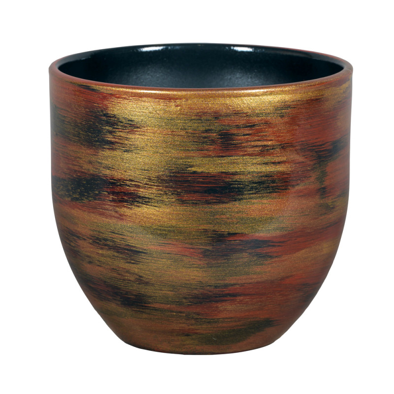 Cache-pot Abbey rouge/or D. 24 H. 22cm