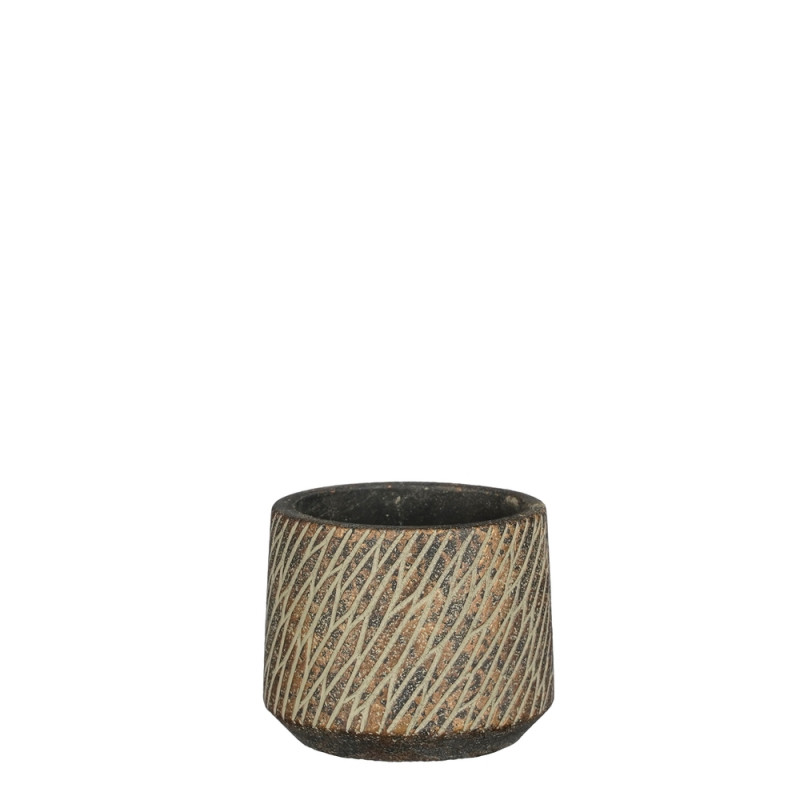 Cache-pot Camino, coloris marron foncé - H. 6,5xD.