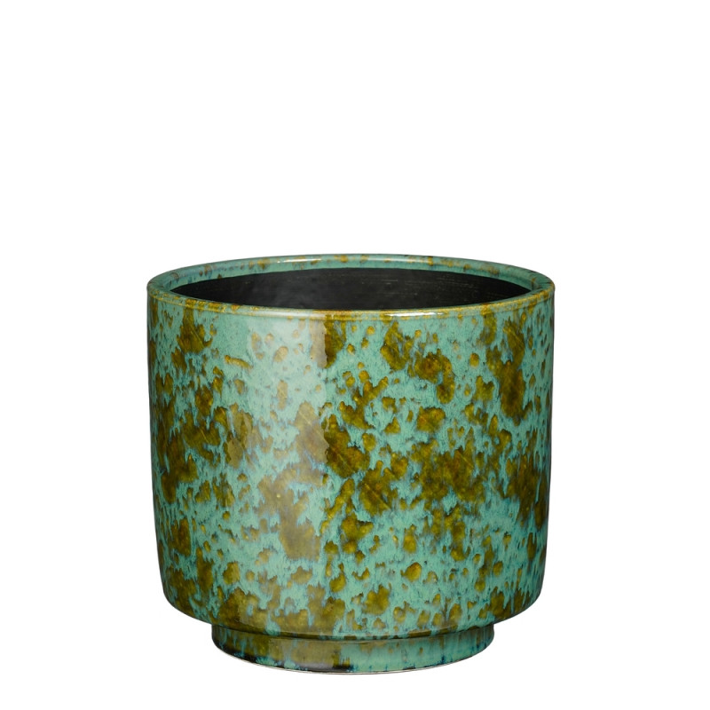 Cache-pot Othello turquoise H. 22xD. 24cm