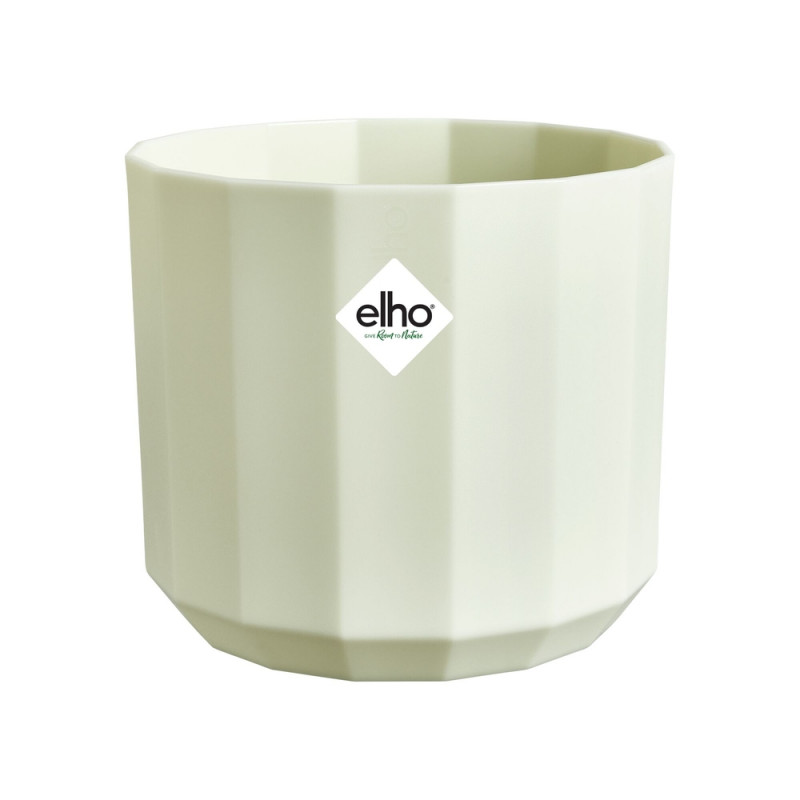Cache-pot rond Facet, coloris vert thé - D. 19cm