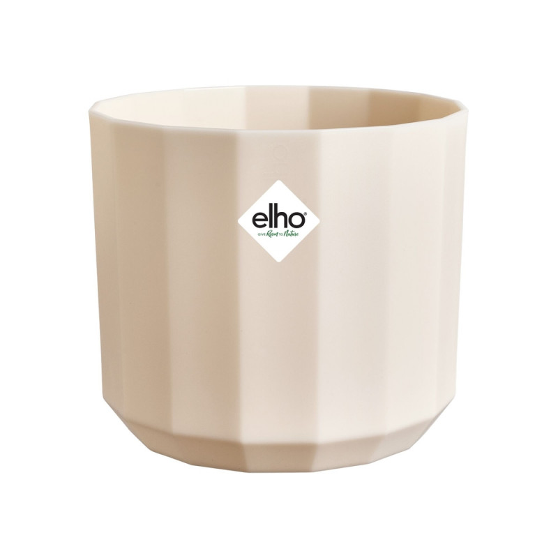 Cache-pot rond Facet, coloris rose amande - D. 26c