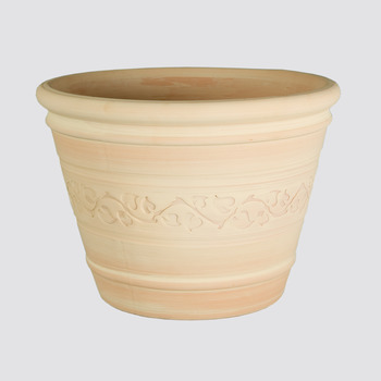 Pot Cuvier frise en terre cuite claire Ø 32 x H. 2