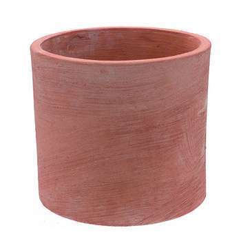 Pot cylindre moderne D. 19 x H. 19 cm terre-cuite