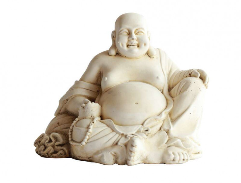 Mini bouddha rieur assis ton vieilli