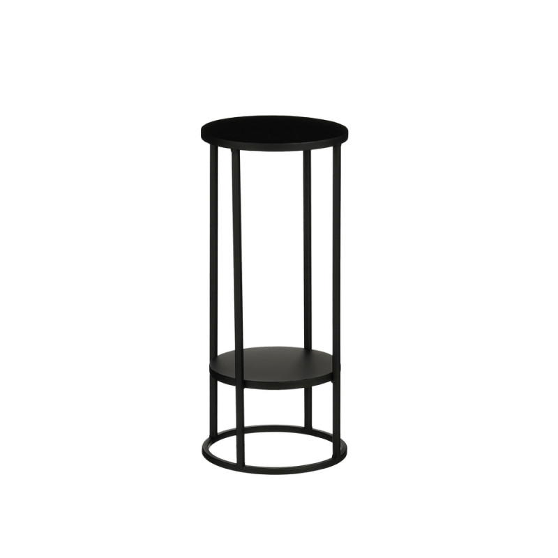 Table de service ronde 'Eline', coloris noir - H.