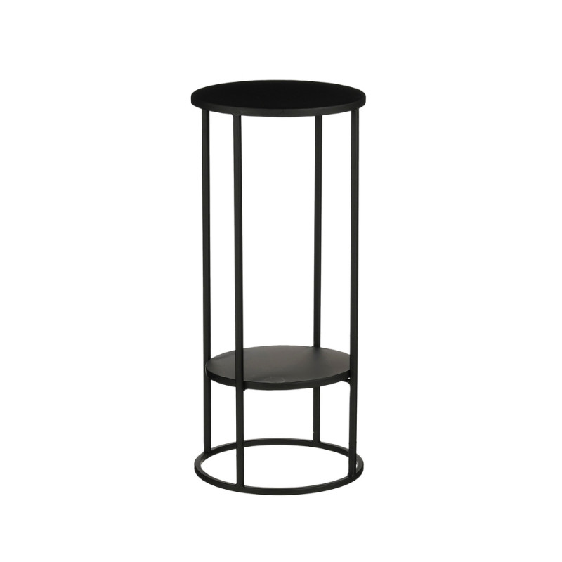 Table de service ronde 'Eline', coloris noir - H.