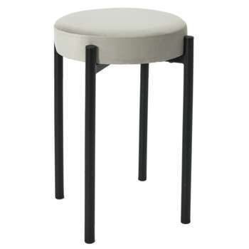 Tabouret Bubble, velours gris