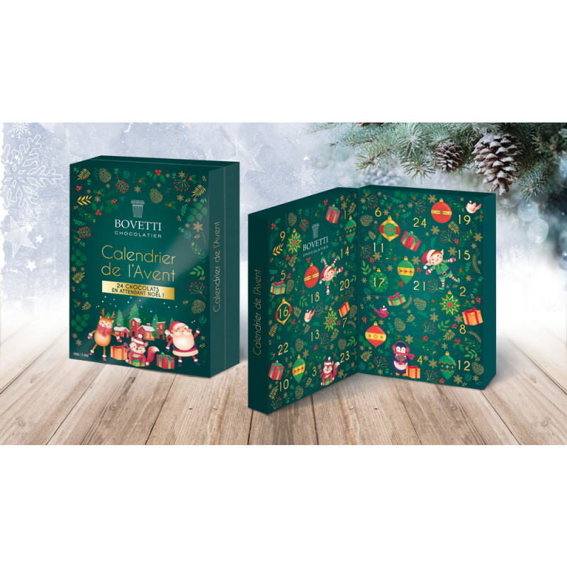 Calendrier de l'Avent, assortiment de chocolats au