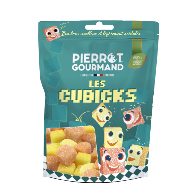 Sachet de bonbons 'Les Cubicks', saveurs fruitées