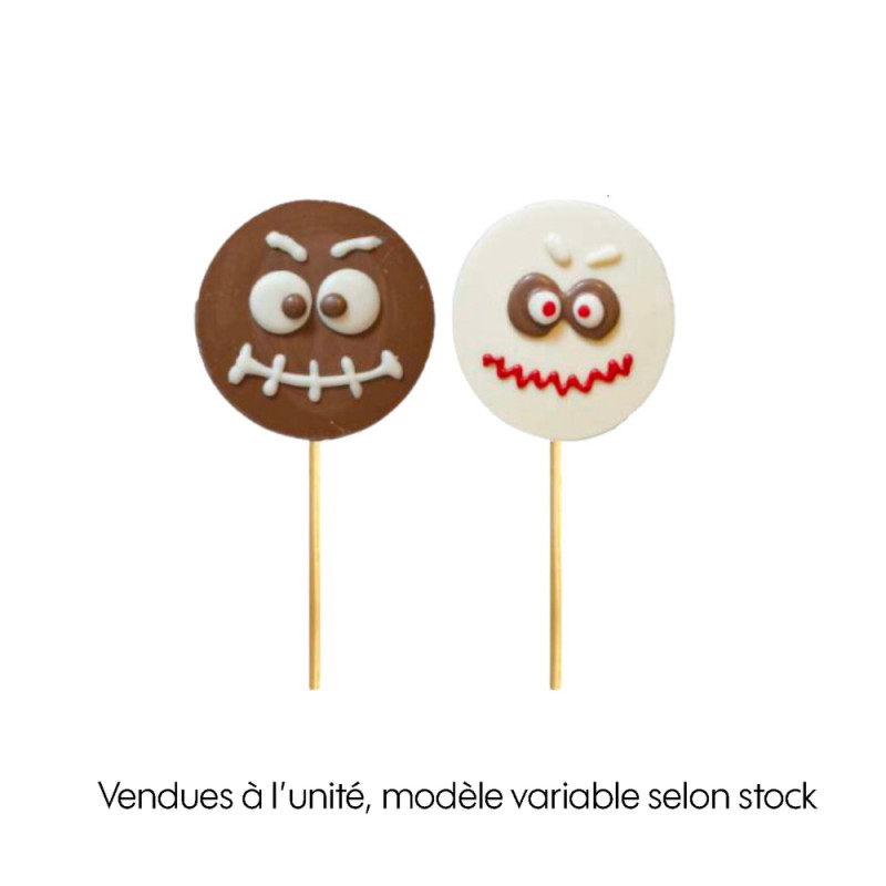 Sucette d'Halloween en chocolat au lait : Monstroc