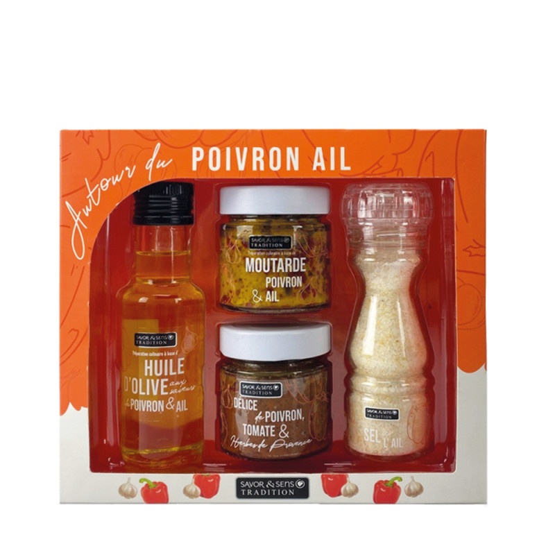 Coffret gourmand 'Autour du poivron et de l'ail'