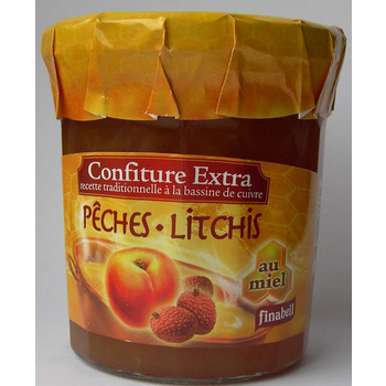 Confiture au miel pêches/litchis:375g