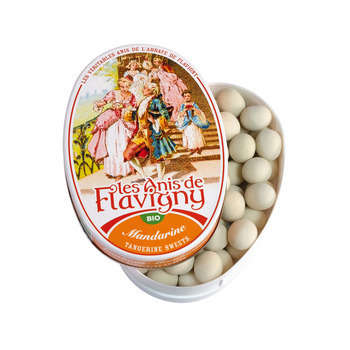Bonbon Anis de Flavigny: boite ovale 50g mandarine