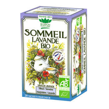 Boîte de tisane bio à la lavande, pour le sommeil