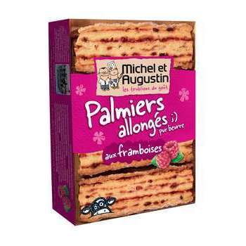 Palmiers allongés pur beurre,framboise 120g