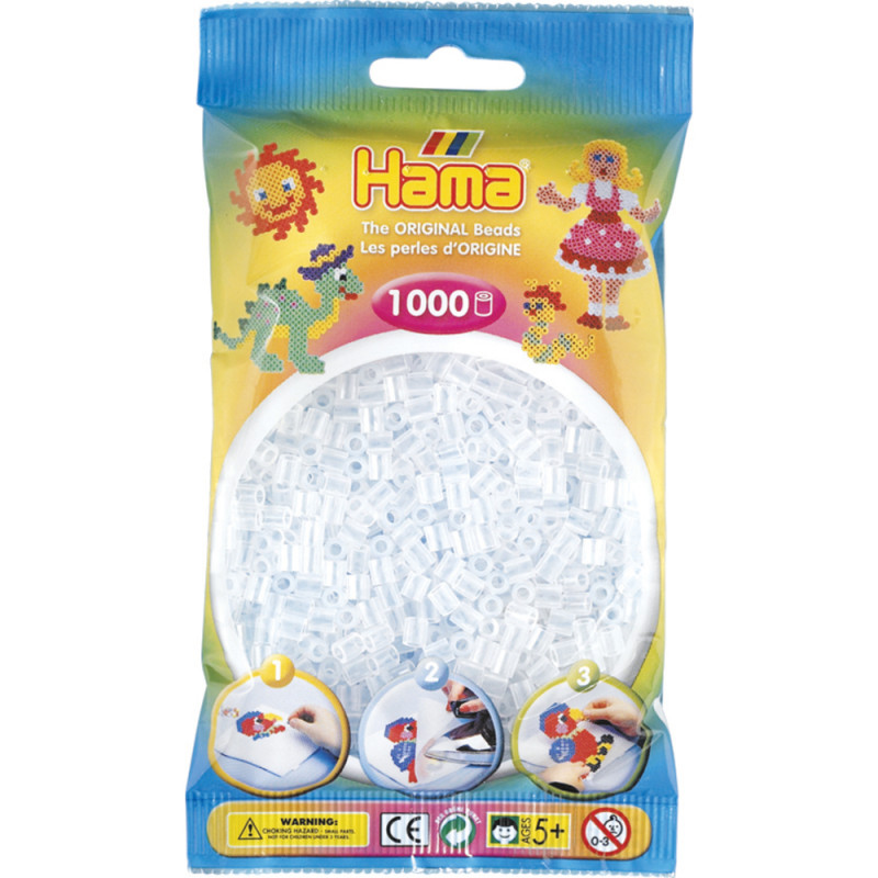 Jeu créatif-Midi Sachet 1000 perles transp
