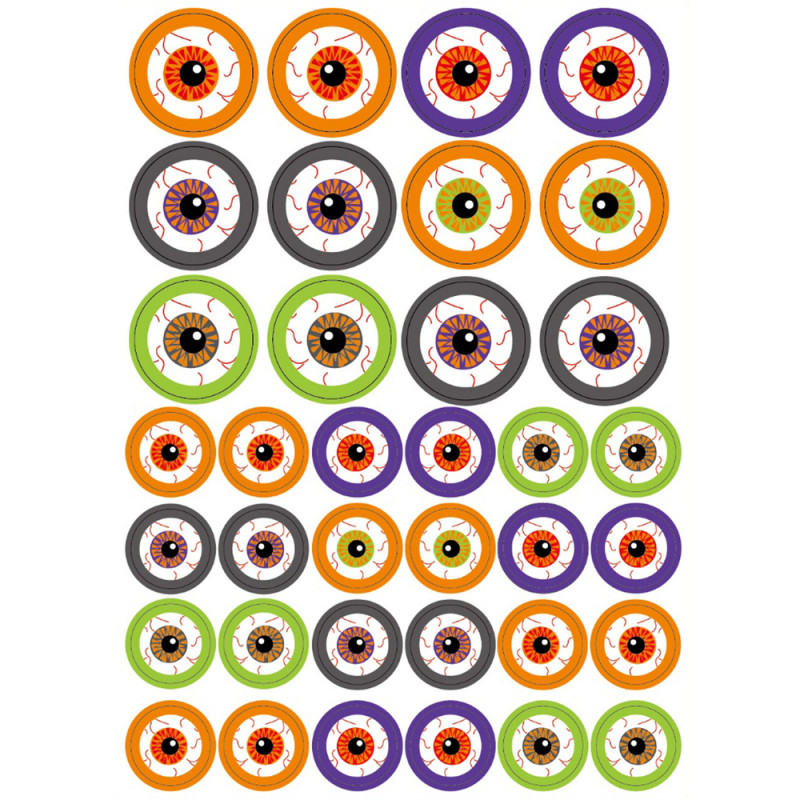 Stickers Les yeux Holo pour Halloween Ø. 2. 5 cm -