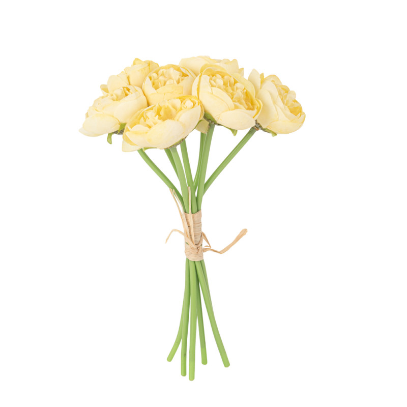 Bouquet de 7 renoncules jaunes artificielles en ti