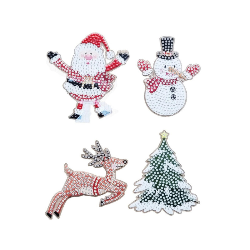 Kit de 4 stickers diamond Noël, coloris mixte - de