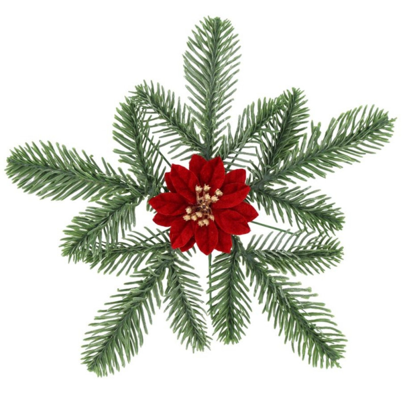 Décoration de Noël neige poinsettia, coloris mixte