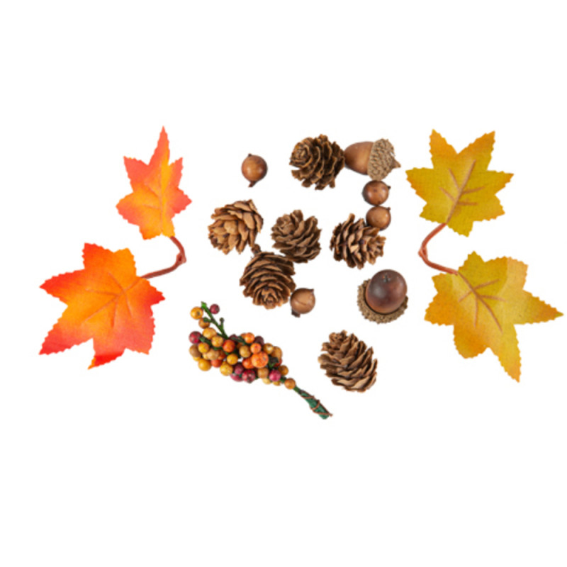 Décoration de table, assortiment de feuilles artif