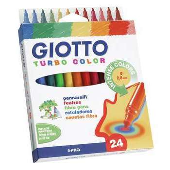 Feutres Giotto Turbo Color x 24, dans étui avec ac