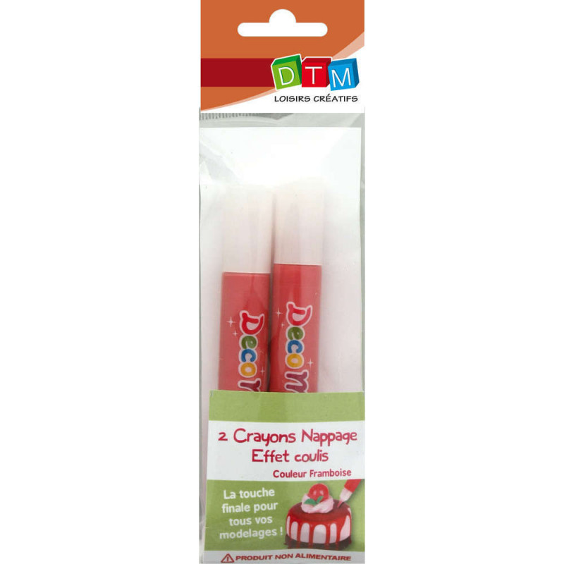 Crayons de nappage x2, effet coulis rose