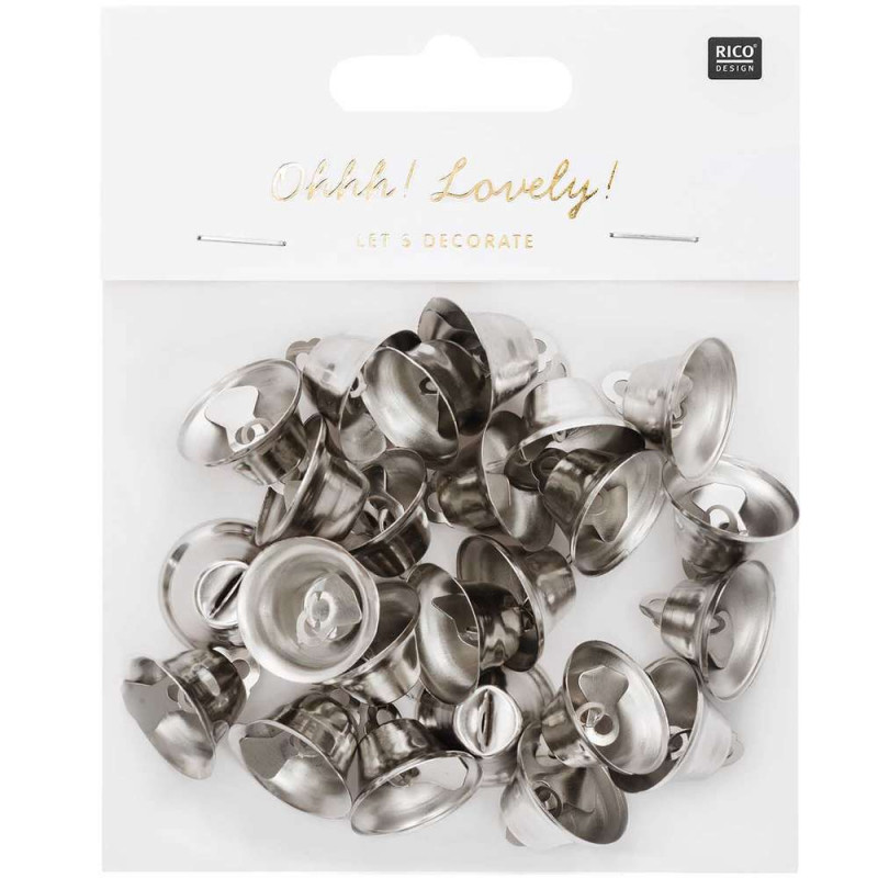 Clochettes métal argent 20 x 15 mm