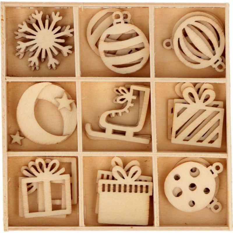 Set de 27 mini-silhouettes en bois Imagine Christm