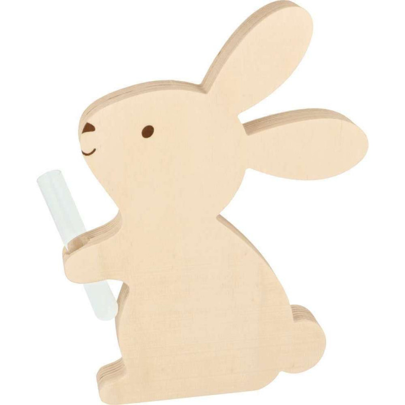 Vase soliflore lapin en bois à décorer - 18x24x2,5