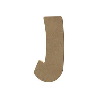 Forme en médium - Lettre majuscule J (15x7cm)