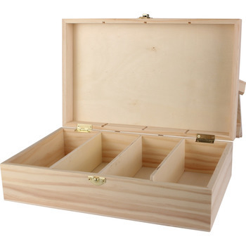 Boîte 4 compartiments, en bois L. 31 x 19,5 x H. 9