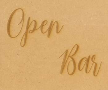 Plaque Open Bar en bois à décorer