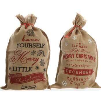 Sac cadeaux jute D 48cm H 80cm