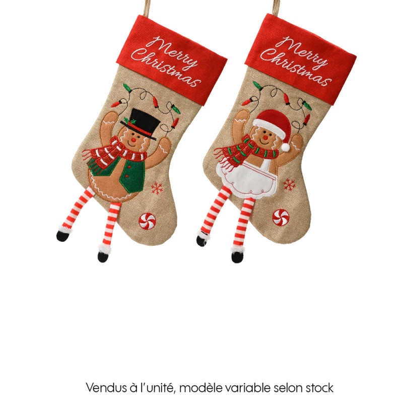 Chaussette polyester rouge H. 40cm