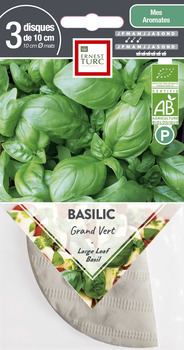 Graines de basilic grand'vert Bio en disque pré-se