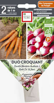Duo croquant Bio en ruban pré-semé en sachet