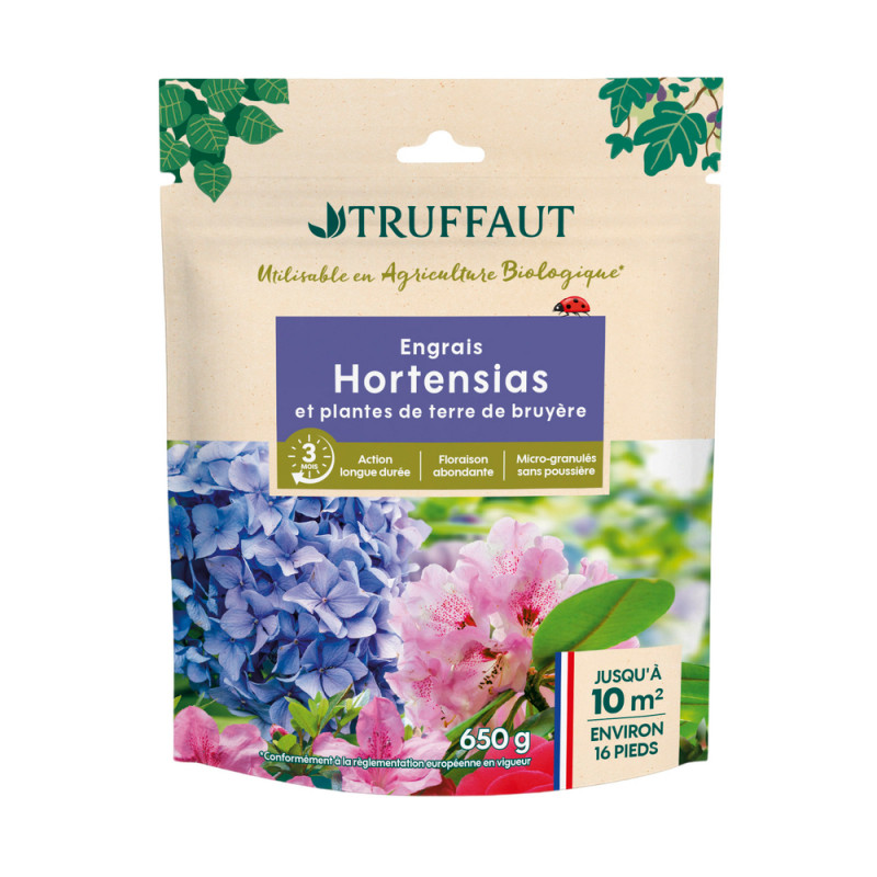 Engrais hortensias et plantes de terre de bruyère