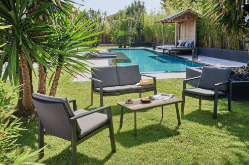 SUN SET 4 PCS ALU/SPC/COUSSIN - GRAPHITE