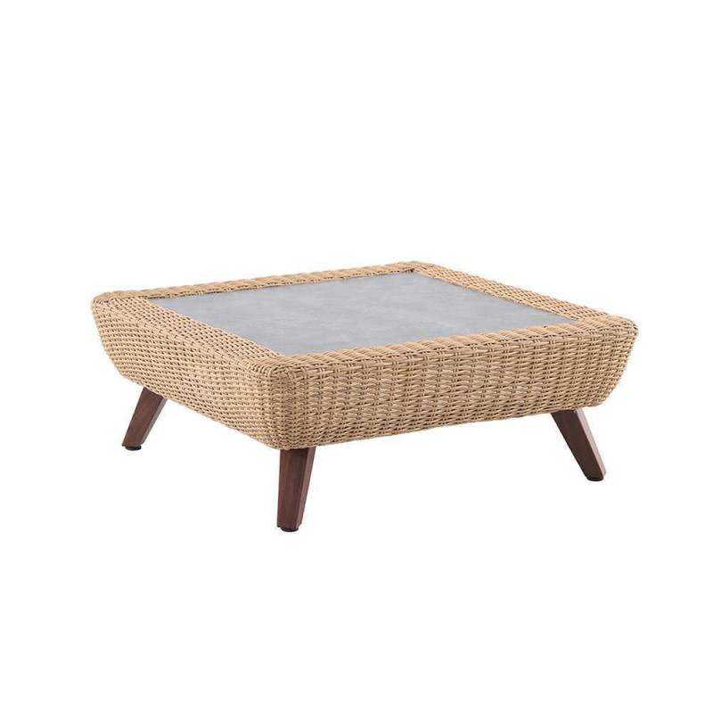 Table basse RIVIERA en aluminium et résine tressée
