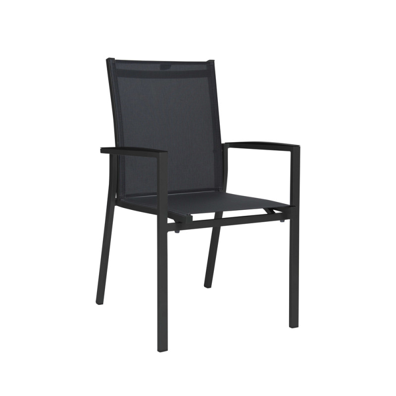 Fauteuil Levanto aluminium Anthracite textilène Ca
