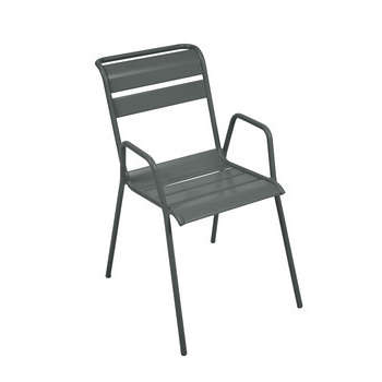 Fauteuil de jardin Bridge MONCEAU gris orage en ac
