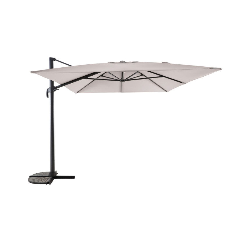 Parasol déporté HALO toile taupe chiné 400x300cm